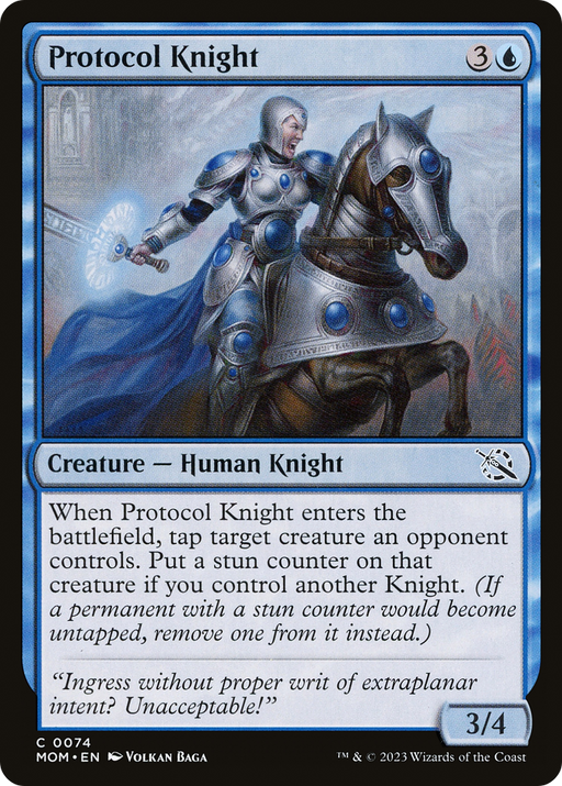 Protocol Knight (MOM-074) [March of the Machine] Foil MTG Single Wizards of the Coast