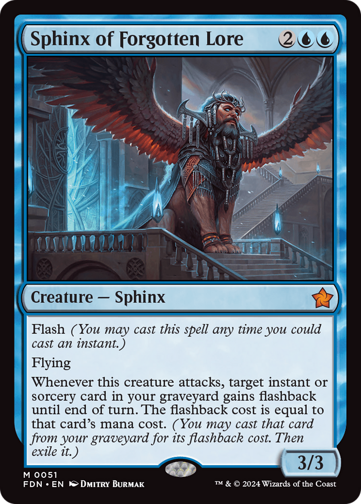 Sphinx of Forgotten Lore (FDN-051) [Foundations] MTG Single Wizards of the Coast