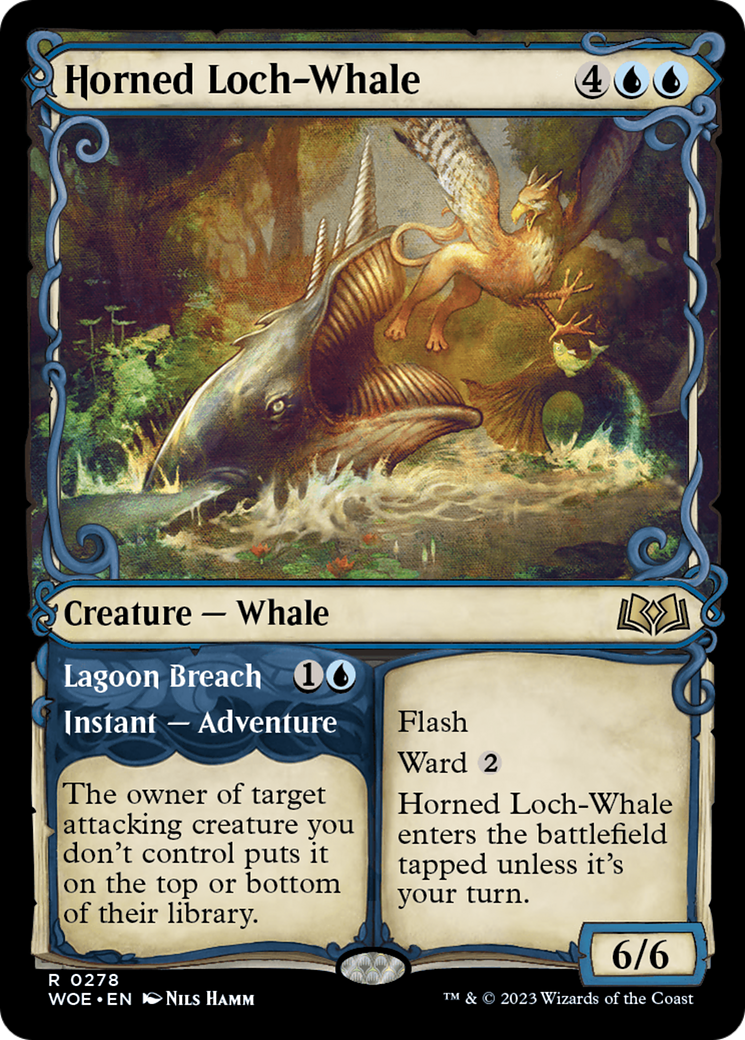 Horned Loch-Whale // Lagoon Breach (WOE-278) [Wilds of Eldraine] (Showcase) MTG Single Wizards of the Coast