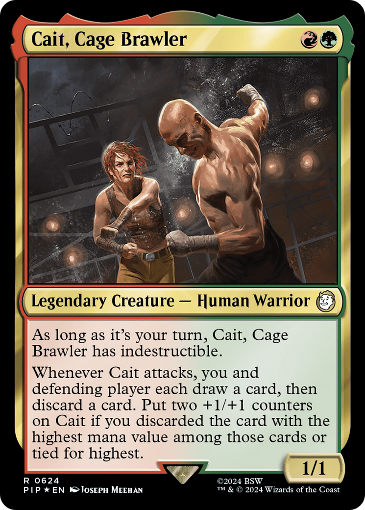 Cait, Cage Brawler (Surge Foil) (PIP-624) [Fallout] Foil MTG Single Wizards of the Coast