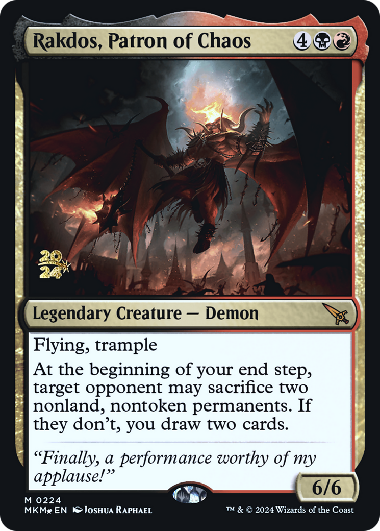 Rakdos, Patron of Chaos (PRE-224) [Murders at Karlov Manor Promos] Foil MTG Single Wizards of the Coast