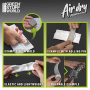 Green Stuff World: Air Dry Foam Modelling Clay 250g - Grey Model Tools & Glue Green Stuff World