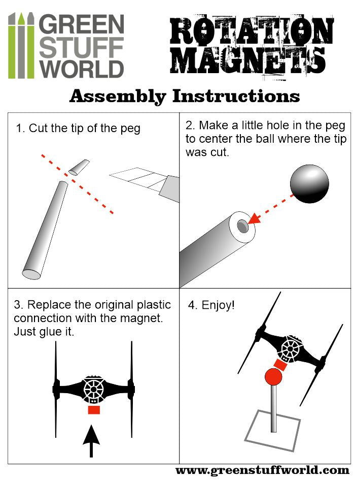 Green Stuff World: Neodymium Rotation Magnets (Extra Large) - 10 units (N52) Model Tools & Glue Green Stuff World
