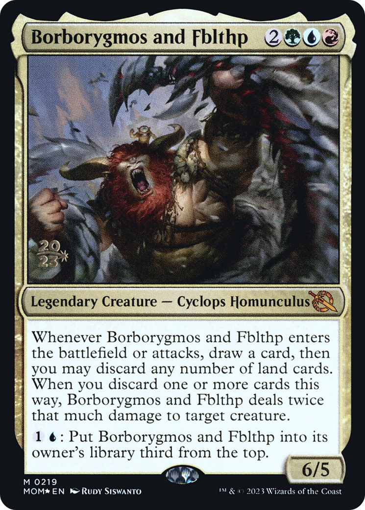 Borborygmos and Fblthp (PRE-219) [March of the Machine Promos] Foil MTG Single Wizards of the Coast