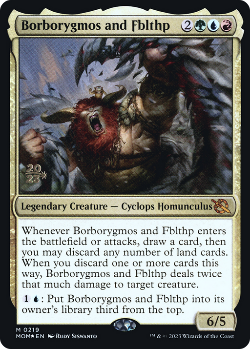 Borborygmos and Fblthp (PRE-219) [March of the Machine Promos] Foil MTG Single Wizards of the Coast