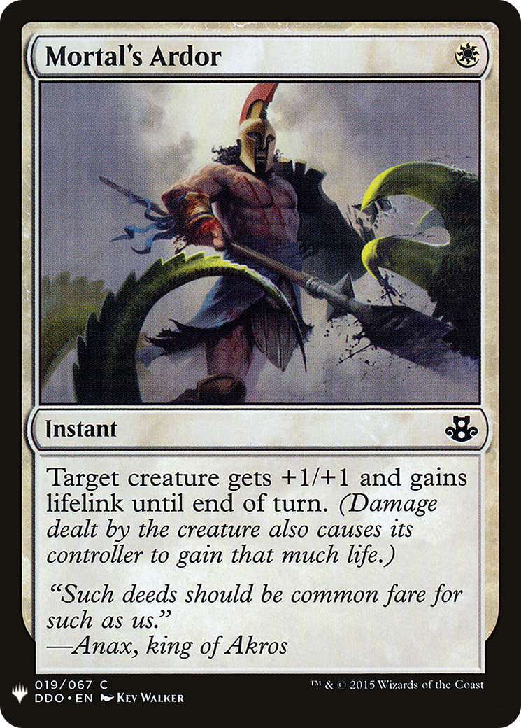 Mortal's Ardor (LIST-DDO-19) [Mystery Booster] The List MTG Single Wizards of the Coast