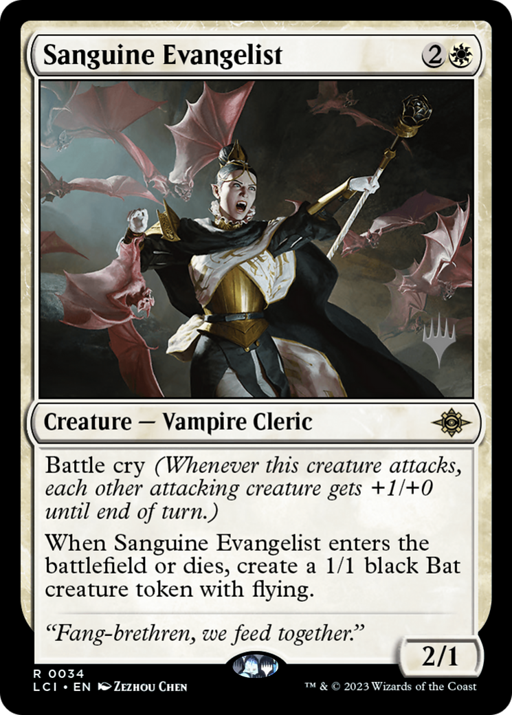 Sanguine Evangelist (PPLCI-034) [The Lost Caverns of Ixalan Promos] Foil MTG Single Wizards of the Coast