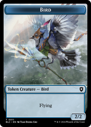 Bird (011) // Shark Double-Sided Token [Tokens] Bloomburrow Commander Tokens MTG Single Magic: The Gathering