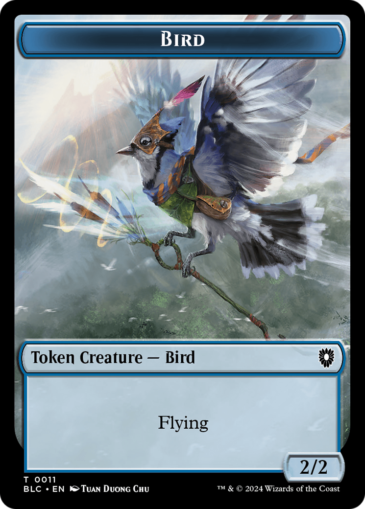 Bird (011) // Shark Double-Sided Token [Tokens] Bloomburrow Commander Tokens MTG Single Magic: The Gathering