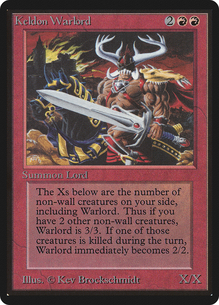 Keldon Warlord (LEB-161) [Oldschool] Limited Edition Beta MTG Single Wizards of the Coast