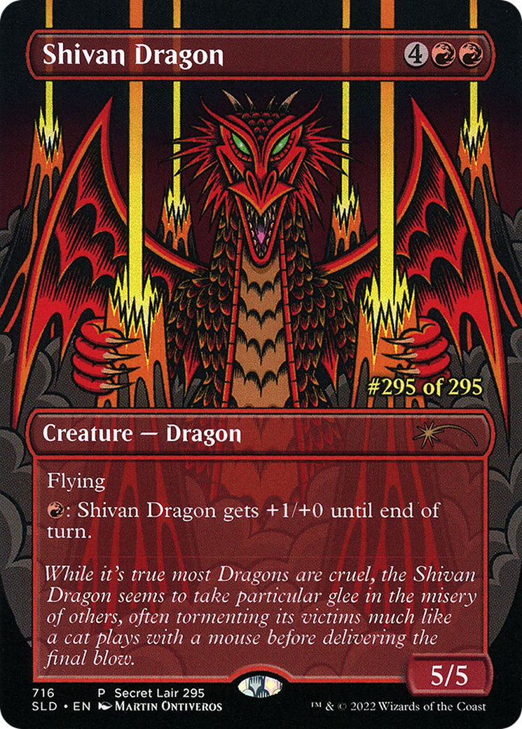Shivan Dragon (Serial Numbered) (SLD-716) [Secret Lair] Drop (Borderless) MTG Single Wizards of the Coast