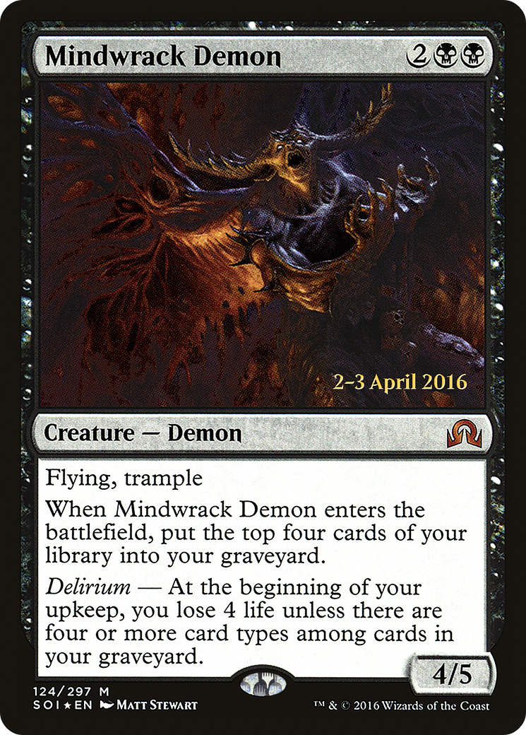 Mindwrack Demon (PRE-124) [Shadows over Innistrad Promos] Foil MTG Single Wizards of the Coast