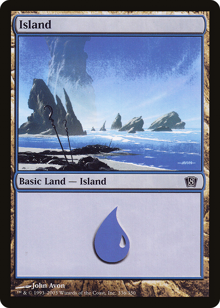 Island (336) (8ED-336) [8th Edition] Foil MTG Single Wizards of the Coast