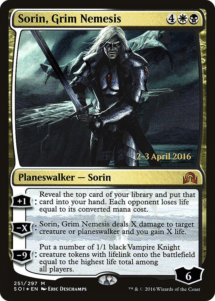 Sorin, Grim Nemesis (PRE-251) [Shadows over Innistrad Promos] Foil MTG Single Wizards of the Coast