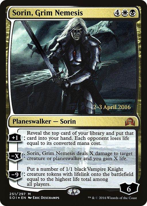 Sorin, Grim Nemesis (PRE-251) [Shadows over Innistrad Promos] Foil MTG Single Wizards of the Coast