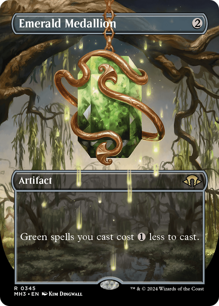 Emerald Medallion (MH3-345) [Modern Horizons 3] (Borderless) Foil MTG Single Wizards of the Coast