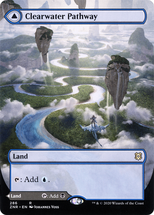 Clearwater Pathway (ZNR-286) [Zendikar Rising] (Showcase) (Borderless) MTG Single Wizards of the Coast