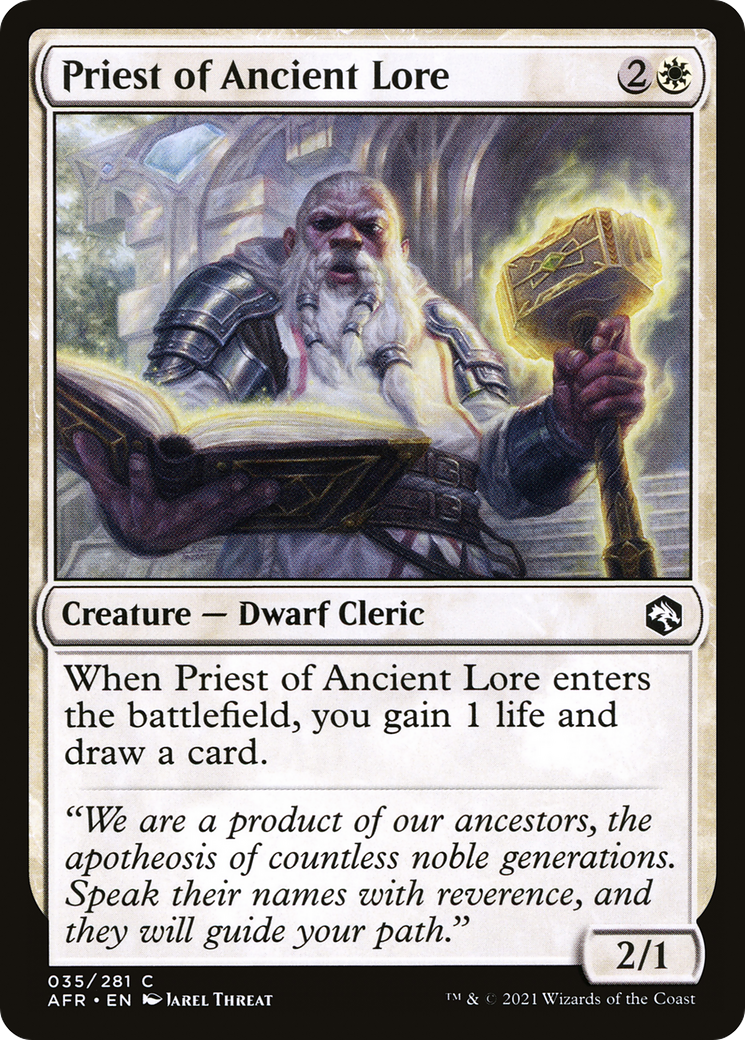 Priest of Ancient Lore (AFR-035) [Adventures in the Forgotten Realms] Foil MTG Single Wizards of the Coast
