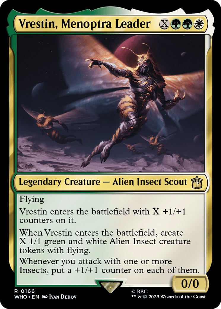 Vrestin, Menoptra Leader (WHO-166) [Doctor Who] Foil MTG Single Wizards of the Coast