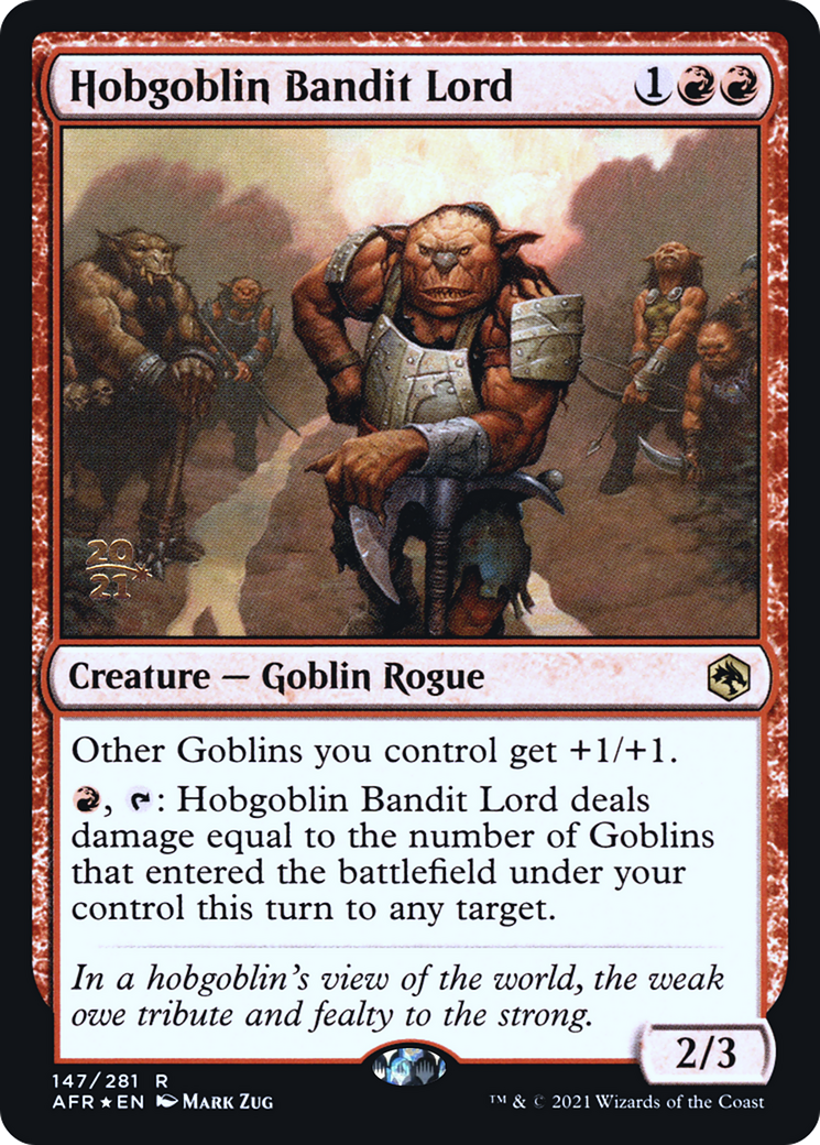 Hobgoblin Bandit Lord (PRE-147) [Adventures in the Forgotten Realms Promos] Foil MTG Single Wizards of the Coast