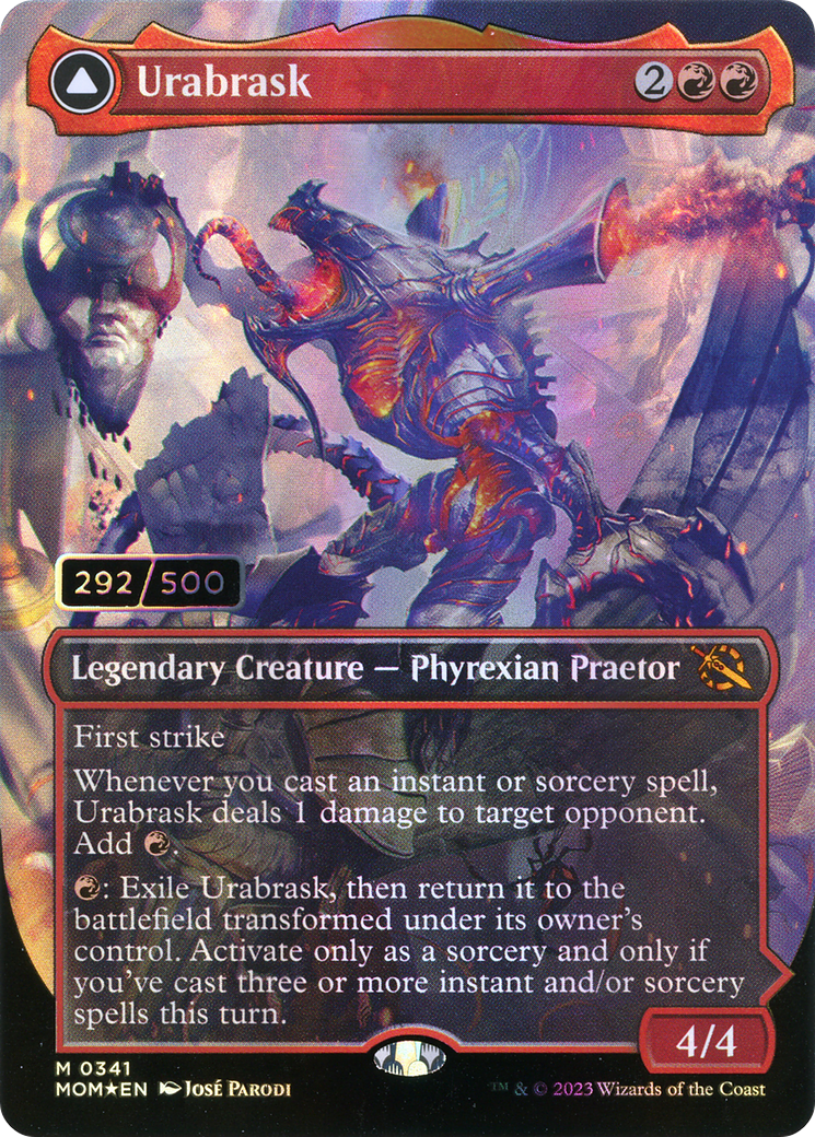 Urabrask (Serial Numbered) (MOM-341) [March of the Machine] (Borderless) Foil MTG Single Wizards of the Coast