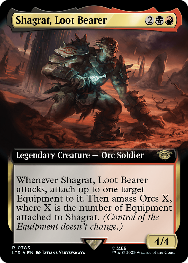 Shagrat, Loot Bearer (Surge Foil) (LTR-783) [The Lord of the Rings: Tales of Middle-earth] (Extended Art) Foil MTG Single Wizards of the Coast