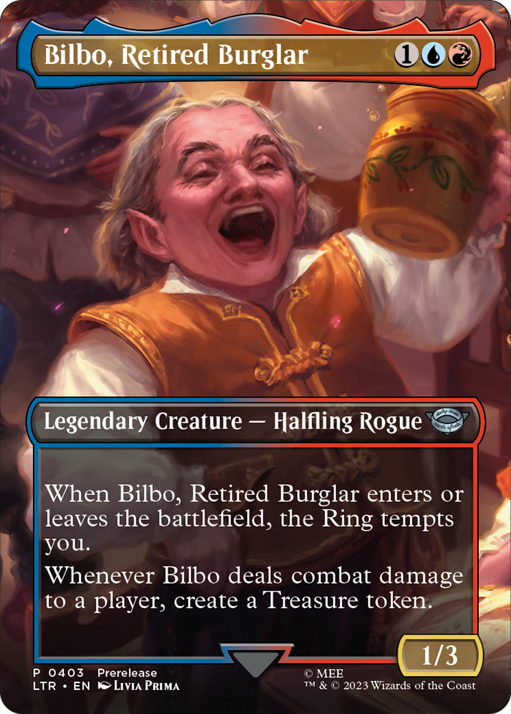 Bilbo, Retired Burglar (LTR-403) [The Lord of the Rings: Tales of Middle-earth] (Borderless) Foil MTG Single Wizards of the Coast