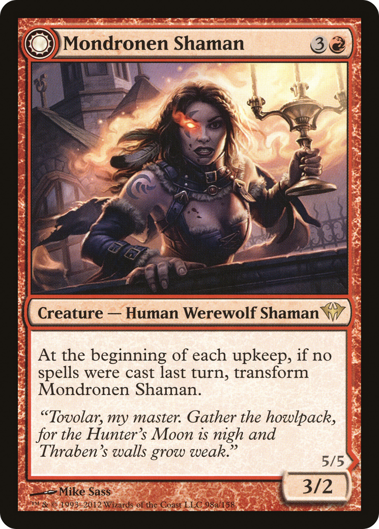 Mondronen Shaman // Tovolar's Magehunter [Dark Ascension] MTG Single Magic: The Gathering