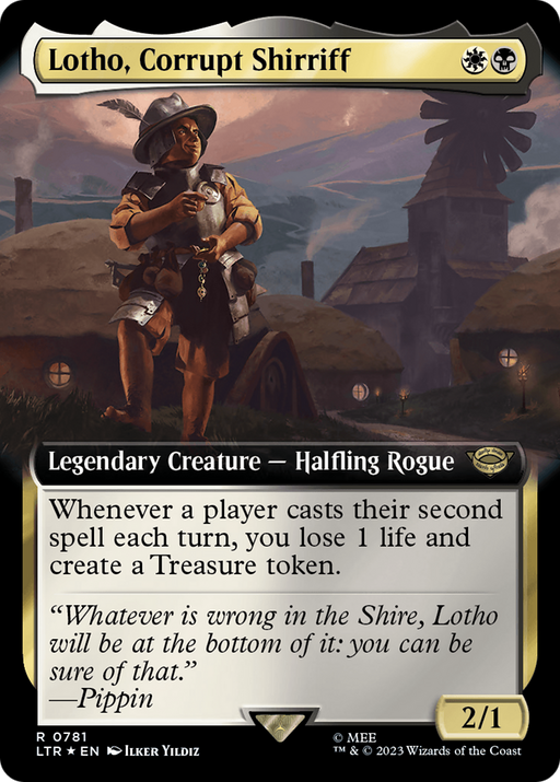 Lotho, Corrupt Shirriff (Surge Foil) (LTR-781) [The Lord of the Rings: Tales of Middle-earth] (Extended Art) Foil MTG Single Wizards of the Coast