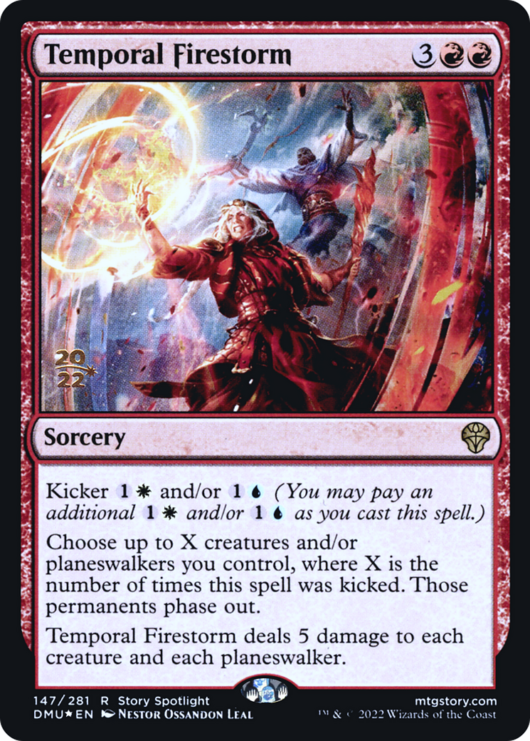 Temporal Firestorm (PRE-147S) [Dominaria United Promos] Foil MTG Single Wizards of the Coast