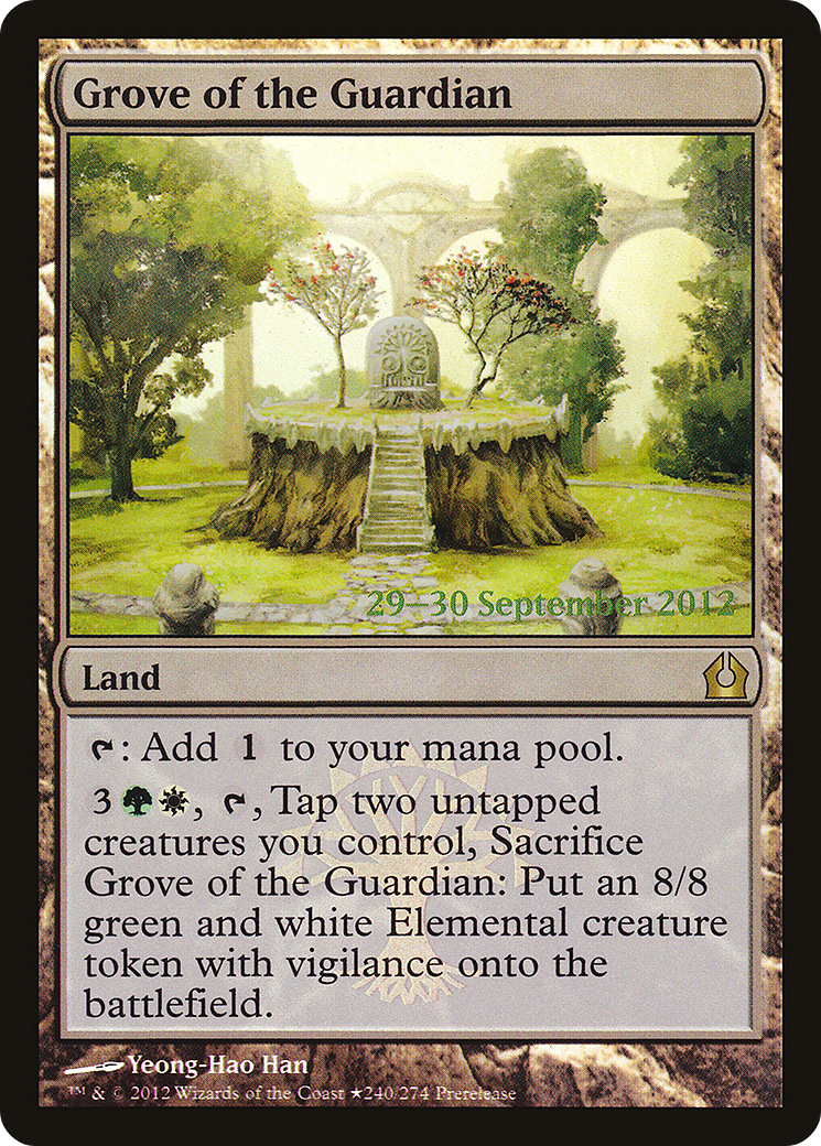 Grove of the Guardian (PRE-240) [Return to Ravnica Promos] Foil MTG Single Wizards of the Coast