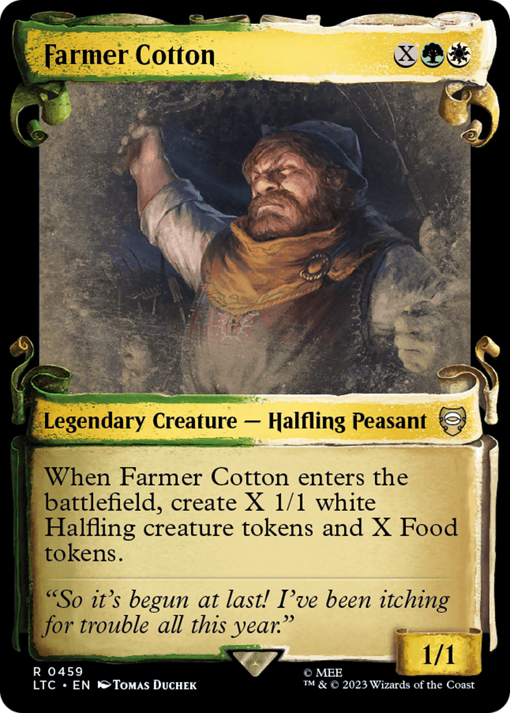 Farmer Cotton (Showcase Scrolls) (LTC-459) [Tales of Middle-earth Commander] (Showcase) Foil MTG Single Wizards of the Coast