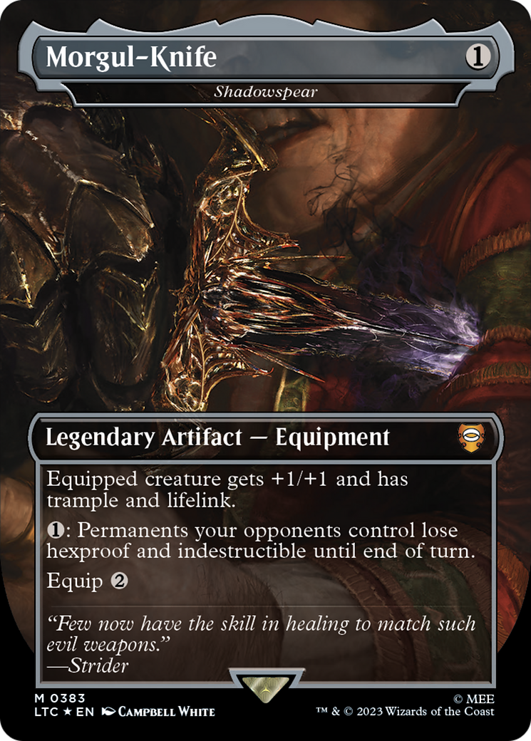 Morgul-Knife - Shadowspear (Surge Foil) (LTC-383) [Tales of Middle-earth Commander] (Borderless) Foil MTG Single Wizards of the Coast