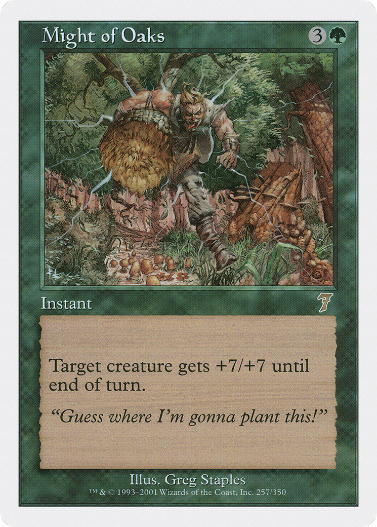 Might of Oaks (7ED-257) [7th Edition] Foil MTG Single Wizards of the Coast