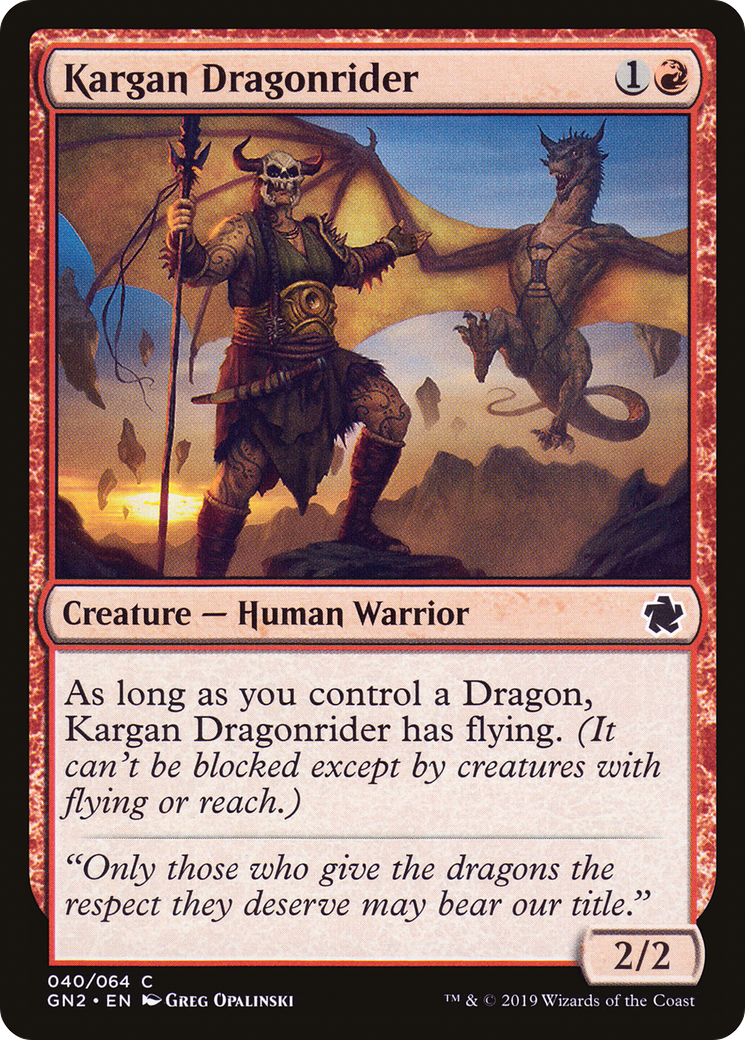 Kargan Dragonrider (GN2-040) [Misc] Game Night 2019 MTG Single Wizards of the Coast