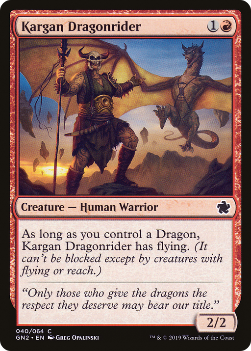 Kargan Dragonrider (GN2-040) [Misc] Game Night 2019 MTG Single Wizards of the Coast