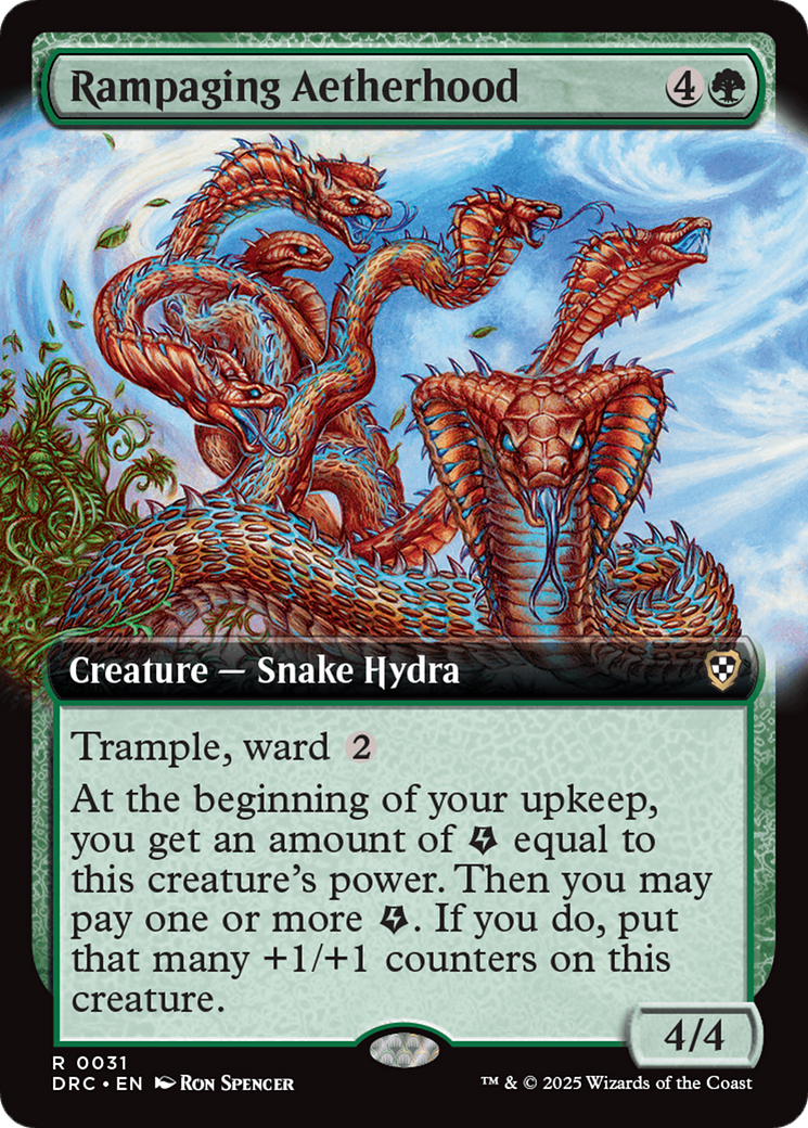 Rampaging Aetherhood (DRC-031) [Aetherdrift Commander] (Extended Art) MTG Single Wizards of the Coast