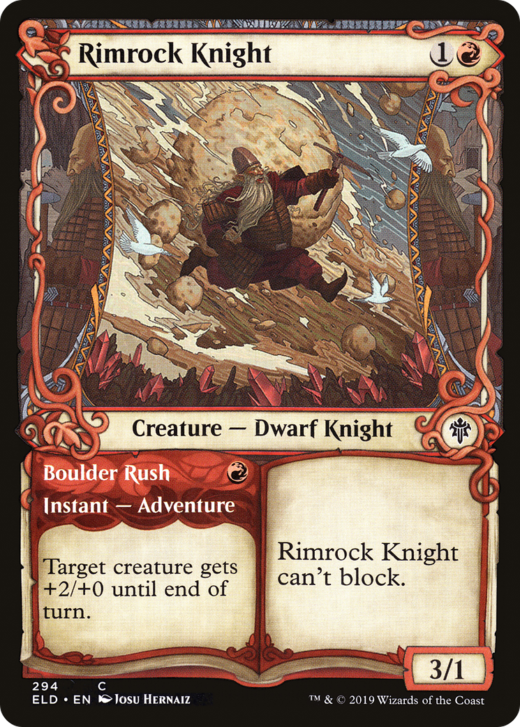 Rimrock Knight // Boulder Rush (ELD-294) [Throne of Eldraine] (Showcase) Foil MTG Single Wizards of the Coast