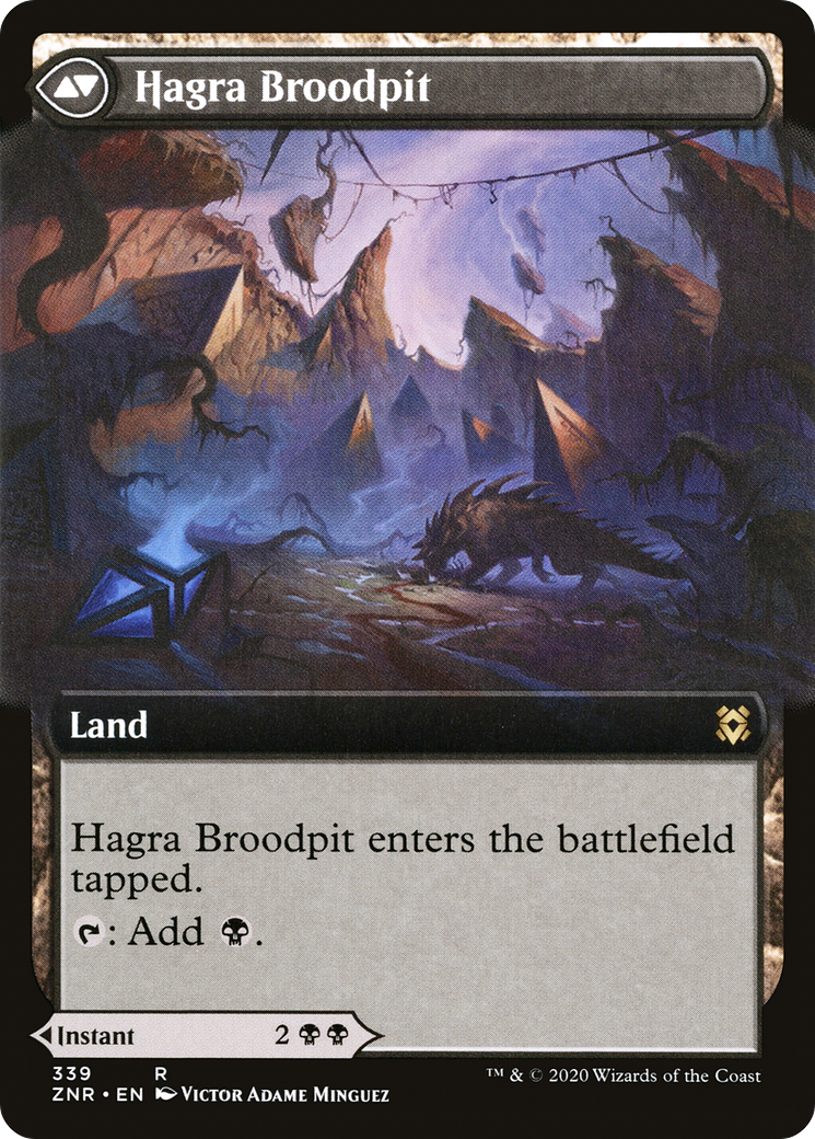 Hagra Mauling // Hagra Broodpit (ZNR-339) [Zendikar Rising] (Extended Art) Foil MTG Single Wizards of the Coast