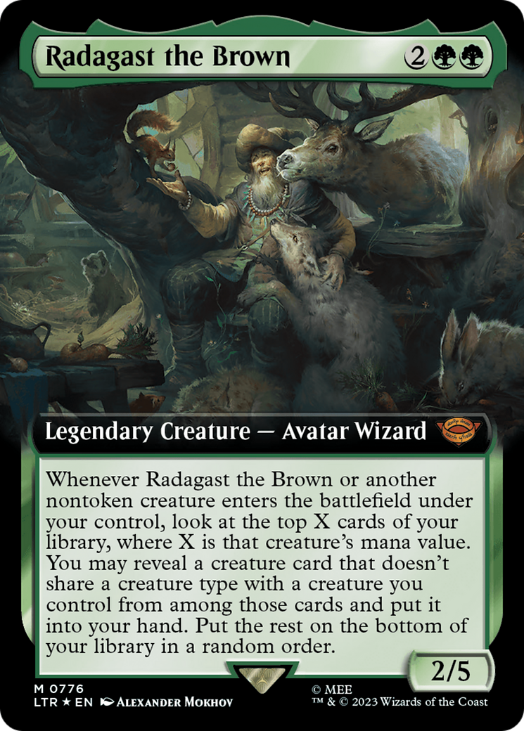 Radagast the Brown (Surge Foil) (LTR-776) [The Lord of the Rings: Tales of Middle-earth] (Extended Art) Foil MTG Single Wizards of the Coast