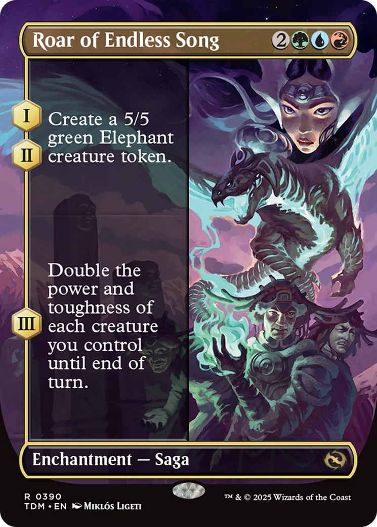 Roar of Endless Song (Borderless) (TDM-390) [Tarkir: Dragonstorm] Foil MTG Single Wizards of the Coast