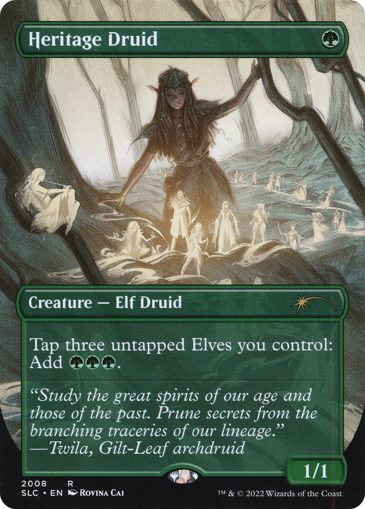 Heritage Druid (SLC-2008) [Secret Lair] Countdown Kit (Borderless) Foil MTG Single Wizards of the Coast