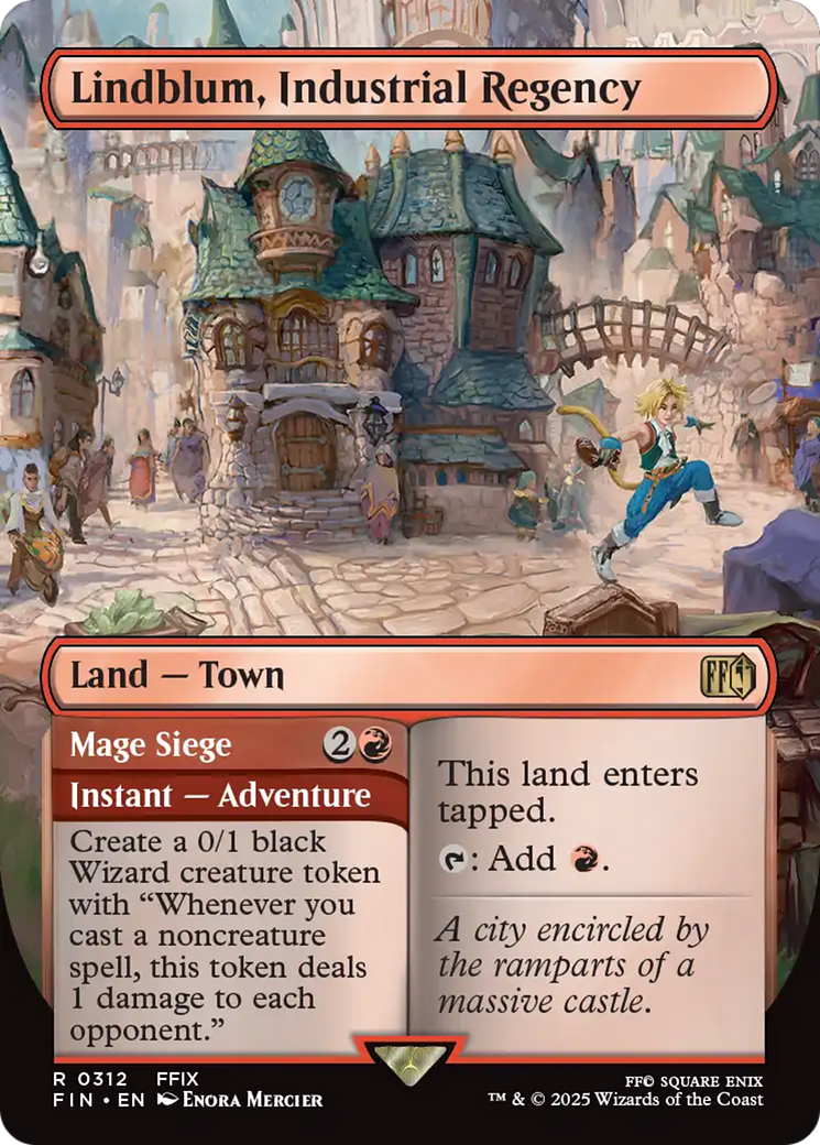 Lindblum, Industrial Regency // Mage Siege (FIN-312) [FINAL FANTASY] (Borderless) Foil MTG Single Wizards of the Coast