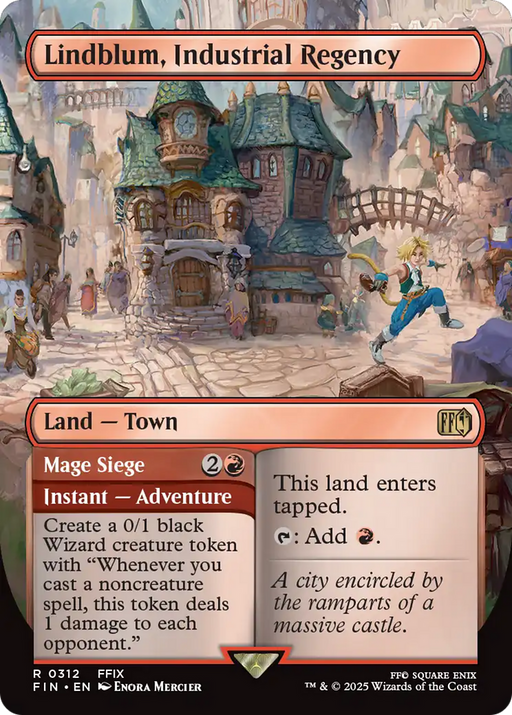 Lindblum, Industrial Regency // Mage Siege (FIN-312) [FINAL FANTASY] (Borderless) Foil MTG Single Wizards of the Coast