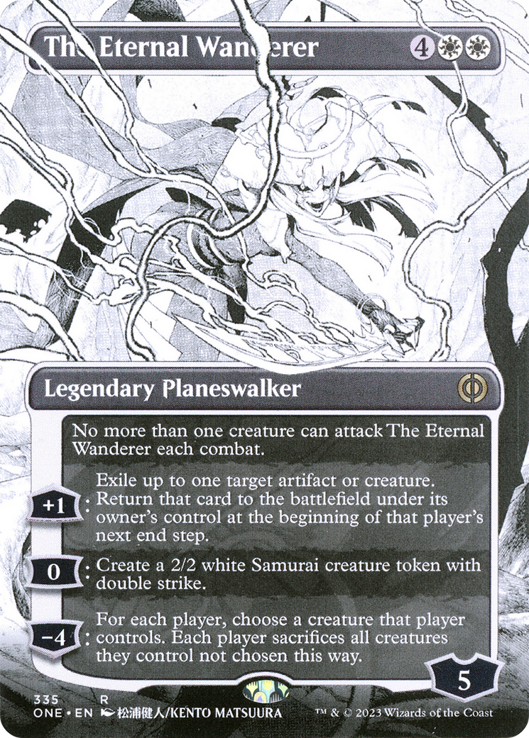 The Eternal Wanderer (ONE-335) [Phyrexia: All Will Be One] (Showcase) (Borderless) MTG Single Wizards of the Coast