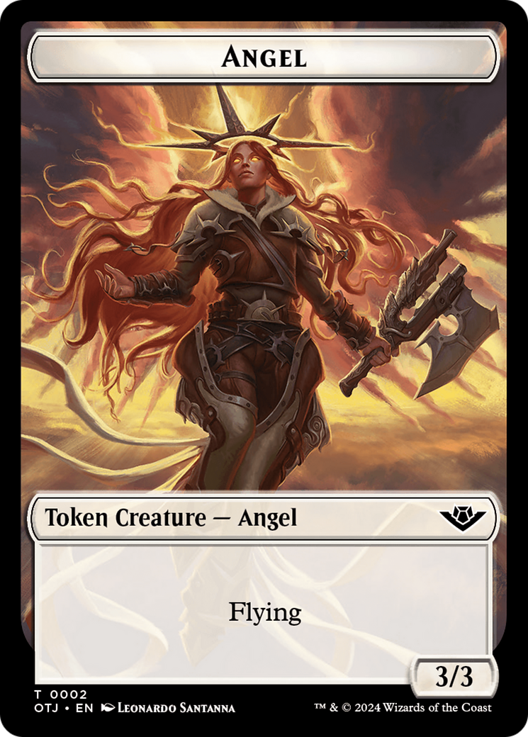 Treasure // Angel Double-Sided Token [Tokens] Outlaws of Thunder Junction Tokens MTG Single Magic: The Gathering