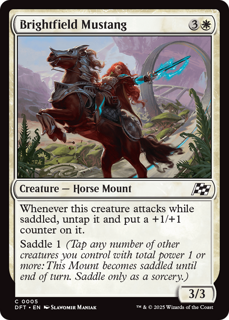 Brightfield Mustang (DFT-005) [Aetherdrift] Foil MTG Single Wizards of the Coast