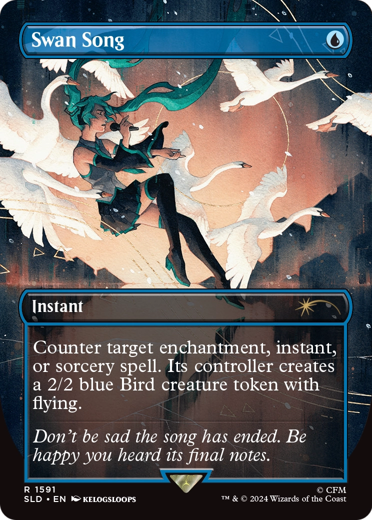 Swan Song (1591) (SLD-1591) [Secret Lair Drop] (Borderless) Foil