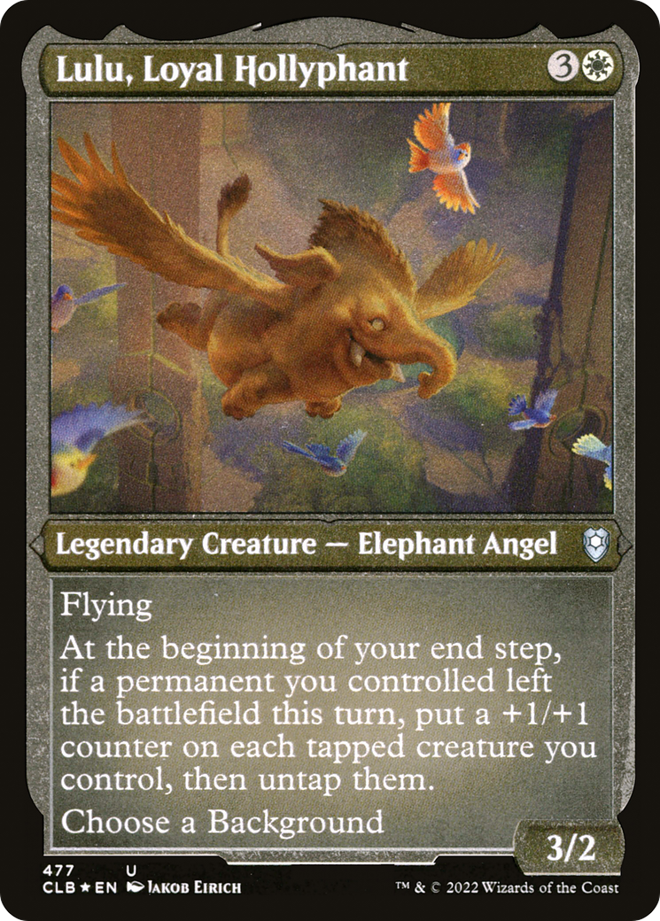 Lulu, Loyal Hollyphant (CLB-477) [Commander Legends: Battle for Baldur's Gate] Etched Foil MTG Single Wizards of the Coast