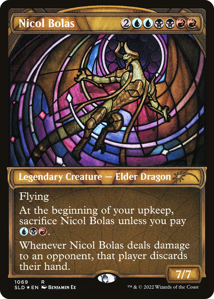 Nicol Bolas (Stained Glass) (Textured Foil) (SLD-1069) [Secret Lair] Drop (Showcase) Foil MTG Single Wizards of the Coast
